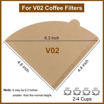 Filtro de papel de café em forma de V para um design em forma de cone marrom descartável e ecológico moderno