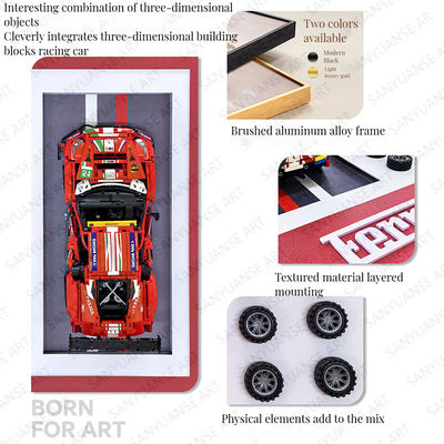 Automóveis desportivos modernos personalizados Modelos de casas de luxo Estruturas de blocos de parede Quadro de exibição para escritório doméstico