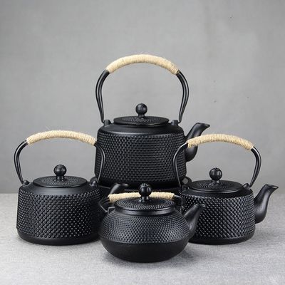 Conjunto de chaleira de chá e café de ferro fundido japonês perfeito para viagens domésticas Acessórios pretos