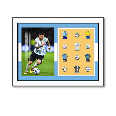 Arte de parede de futebol moderno Bloco de construção elétrico formato pendurado para decoração de sala de estar