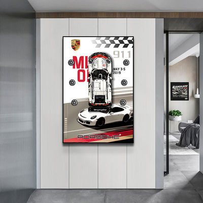 Pinturas murais tridimensionais criativas Luxo carro esportivo fundo pintura pendurada