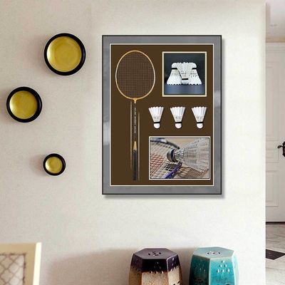 Impressão de alta resolução Moderno Badminton Ginásio Mural para decoração de locais de esportes