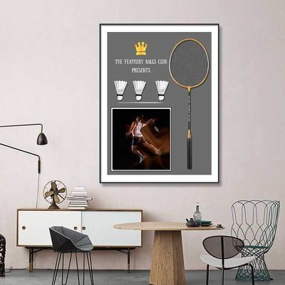 Impressão de alta resolução Moderno Badminton Ginásio Mural para decoração de locais de esportes