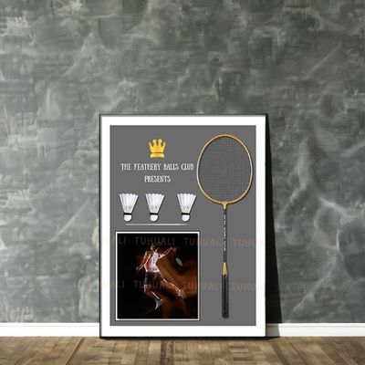 Impressão de alta resolução Moderno Badminton Ginásio Mural para decoração de locais de esportes