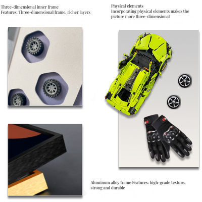 Sofá de carro de bloco tridimensional fácil de pendurar para pinturas murais de fundo para amantes da arte