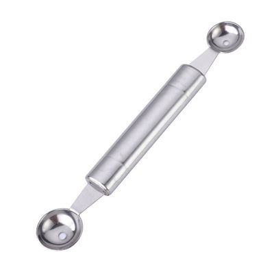 Set de escultura de bolas de melancia de aço inoxidável com colher dupla e utensílios de corte de frutas
