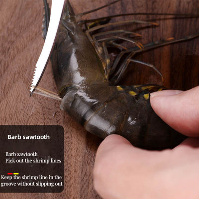 Prepare peixe e frutos do mar de forma eficiente com este descascador de camarão de aço inoxidável durável