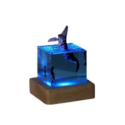 Logotipo Personalizado Logotipo LED Oceano Luz Noturna para Crianças Tubarão Mergulhador Atmosfera da Direct