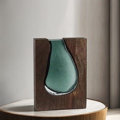 Vaso cerâmico de design floral seco pintado à mão para decoração de hotel ou escritório em estilo Art Déco moderno