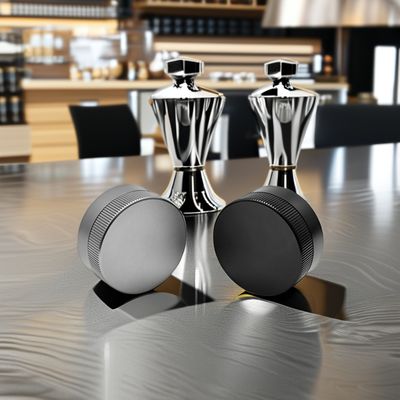 58mm de aço inoxidável de café manipulador de quatro lâminas de pó martelo para precisão da prensa de café