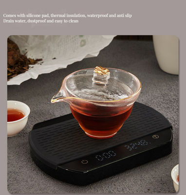 Balança eletrônica de café da cozinha BAMBOO com temporizador e almofada de silicone em design minimalista