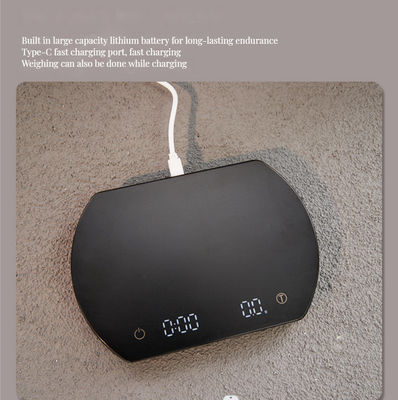 Balança eletrônica de café da cozinha BAMBOO com temporizador e almofada de silicone em design minimalista