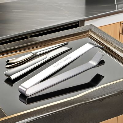 Pinças de remoção de ossos de peixe de aço inoxidável e ferramenta de pinça de bambu para utensílios de melamina