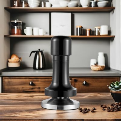 Logotipo personalizado Manutenção de alumínio preto Barista Espresso Tamper para 58mm Base Coffee