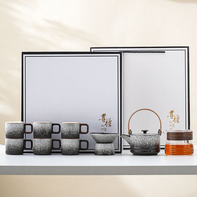 Copo de café de porcelana de cerâmica com alça de madeira e logotipo personalizado