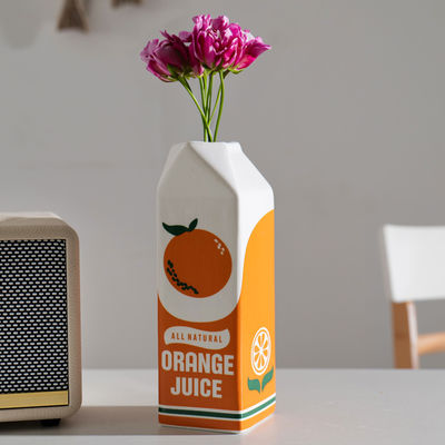Pequeno vaso de mesa hidropônico de cerâmica moderna em laranja Ideal para casa e restaurante