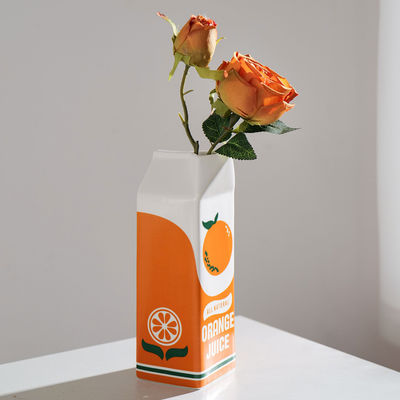 Pequeno vaso de mesa hidropônico de cerâmica moderna em laranja Ideal para casa e restaurante