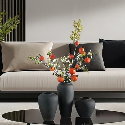 Vaso de cerâmica para decoração de casa nórdica moderna com erva de pampa e flores secas naturais