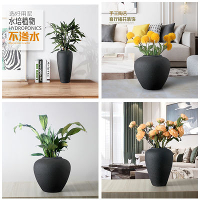 Vaso de cerâmica para decoração de casa nórdica moderna com erva de pampa e flores secas naturais