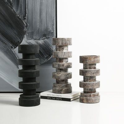 Porta-velas de pedra de Natal feita à mão para decoração residencial