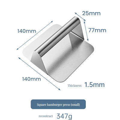 Ferramenta de grelhar de aço inoxidável quadrada com avental de tecido