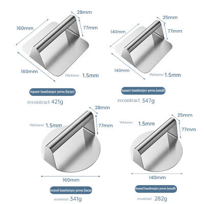 Grill Outdoor Cozinha de tecido avental com aço inoxidável Quadrado Burger Smasher