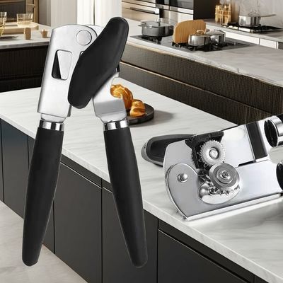 Abridor manual de garrafas de cerveja de aço inoxidável com borda lisa e design de metal plano