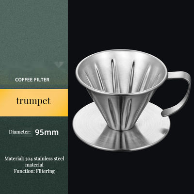 Classic Home Brewing Stainless Steel Coffee Filter Holder com depósito de goteador e tratamento de superfície de malha manual