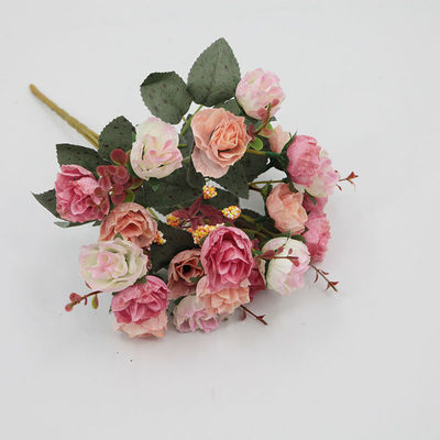 Maravilhosas rosas artificiais de diamante branco de seda para decoração de casamentos e festas