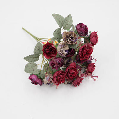 Maravilhosas rosas artificiais de diamante branco de seda para decoração de casamentos e festas
