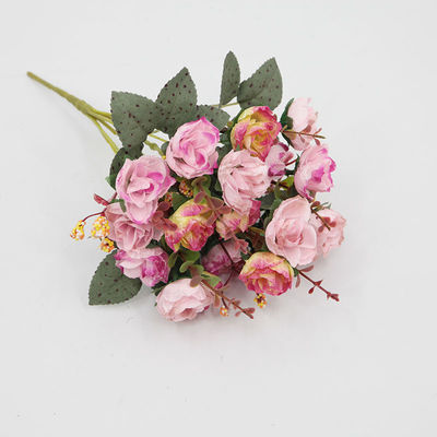 Maravilhosas rosas artificiais de diamante branco de seda para decoração de casamentos e festas