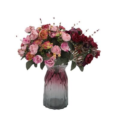 Maravilhosas rosas artificiais de diamante branco de seda para decoração de casamentos e festas
