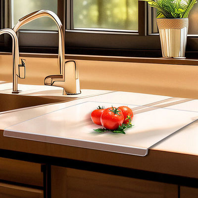 Tabela de corte de ferramentas de cozinha durável com logotipo personalizado Acrílico claro e bambu flexível