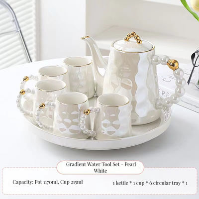 Elegante estilo moderno em forma de concha canecas de café de bambu e placas de conjunto Capacidade 1300ml