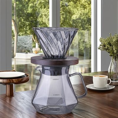 Espresso de vidro de alto borosilicato Despeje sobre o servidor Copo de filtro resistente ao calor Urna de chá de café