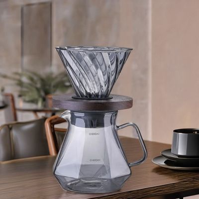 Espresso de vidro de alto borosilicato Despeje sobre o servidor Copo de filtro resistente ao calor Urna de chá de café