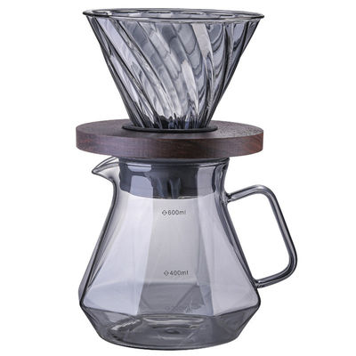 Borosilicato de vidro cafetera resistente ao calor derramar sobre filtro de espresso goteador de taça