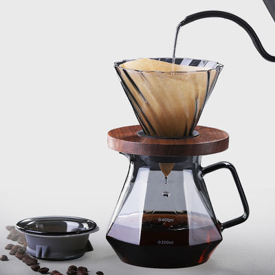 Borosilicato de vidro cafetera resistente ao calor derramar sobre filtro de espresso goteador de taça