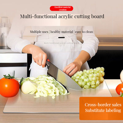 Tabela de corte acrílica de cor clara personalizada com lábio Eco-friendly Bamboo Kitchen Chopping Block