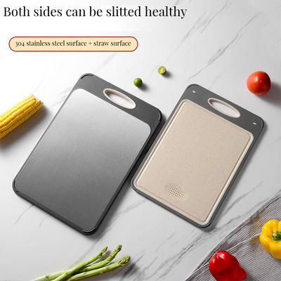 Tabela de corte de aço inoxidável 304 de cor personalizada com tabela de corte de cozinha anti-mofo espessada de bambu