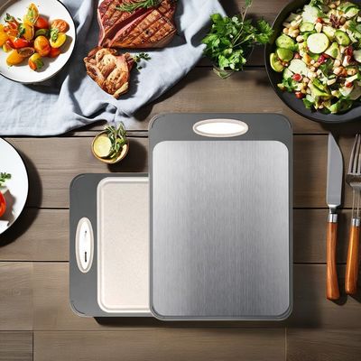 Tabela de corte de cozinha de aço inoxidável 304 com design antimofo e característica antiderrapante