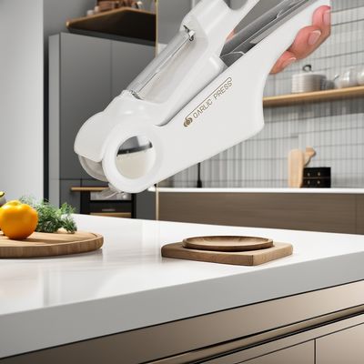 Pressão e cortador de alho ABS de qualidade alimentar com abrador de latas 4 em 1 utensílios de aço inoxidável