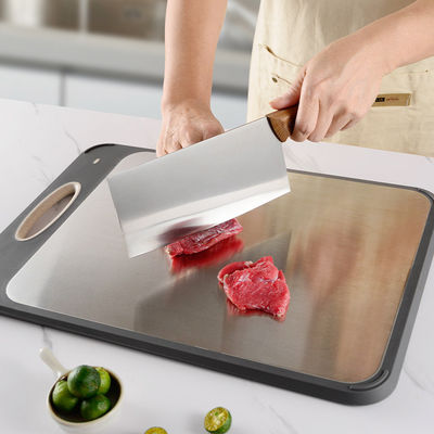 Tabela de corte espessada de cozinha com material de aço inoxidável 304 e design antiderrapante
