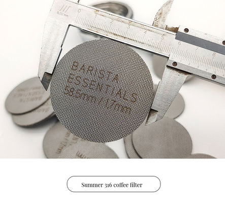 Dimensão personalizada Filtro de café de aço inoxidável 58mm Tamanho de malha Superfície de chá Leite armazenado