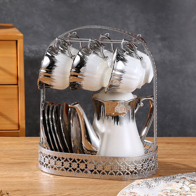 Conjunto de Chá Vintage Sustentável com Chaleira de Porcelana de Luxo Copas de Café e Discos