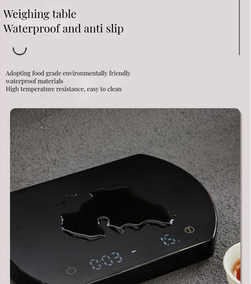 Balança de café digital de bambu 3kg/0.1g temporizador recarregável ABS ferramentas de chá de silicone
