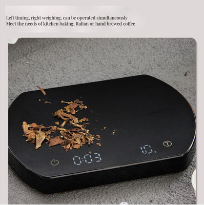 Balança de café digital de bambu 3kg/0.1g temporizador recarregável ABS ferramentas de chá de silicone
