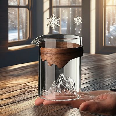 Copo de chá feito à mão de design clássico para hotel Copo de vidro transparente de 240 ml ecológico