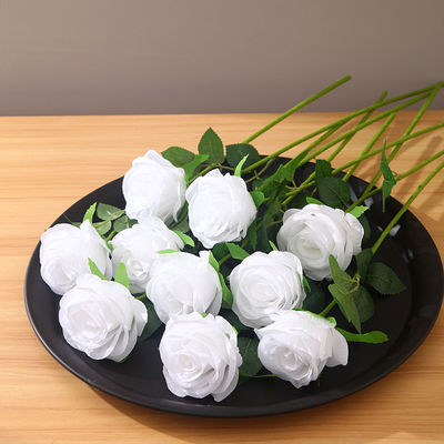 Flowers e folhas artificiais de seda 3D feitos à mão para decoração de mesa de casamento