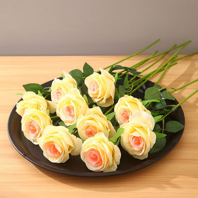Flowers e folhas artificiais de seda 3D feitos à mão para decoração de mesa de casamento